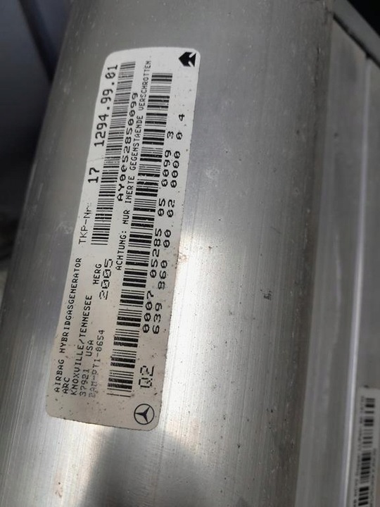 фото №16, Mercedes vito ii viano w639 03-10r kosola панель капот подушка безпеки ремені подушки