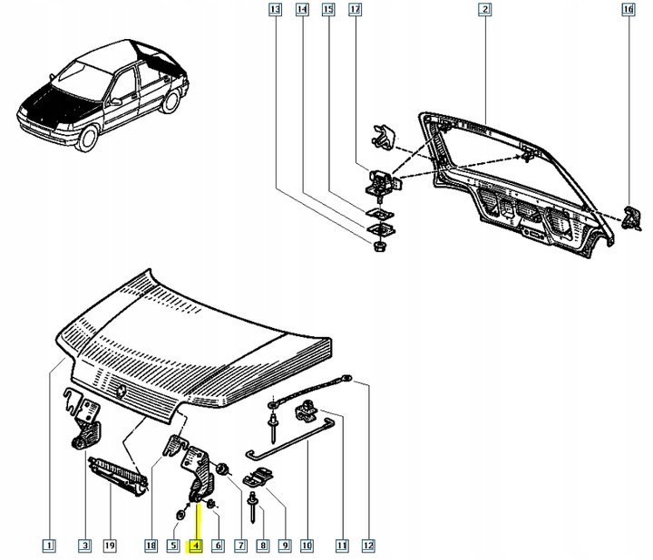фото №6, Петля капота renault clio i оригінальний номер 7751670268