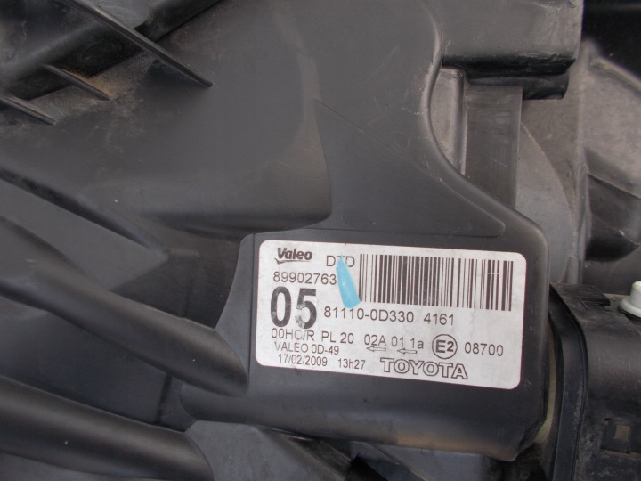 фото №11, Фара передняя toyota yaris ii рестайлинг fl 2009 - 2011 valeo