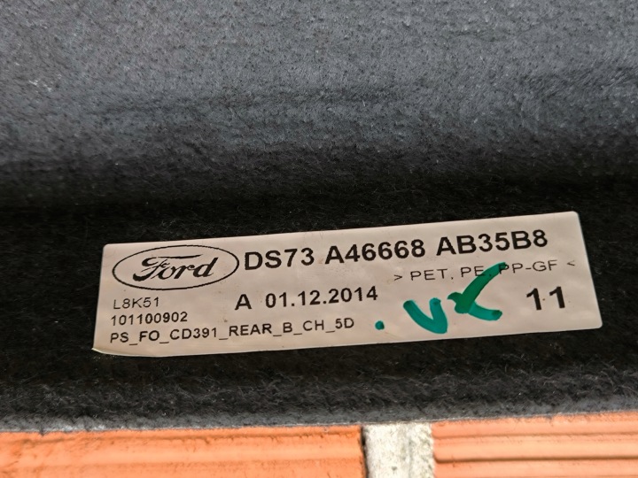 фото №9, Ford mondeo mk5 2.0 tdci полка багажника хетчбек hb чорна