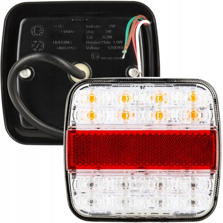 фото №1, Лампа задняя комбинированная диодный led белая 4-функциональная 12-24v 20xled прицеп