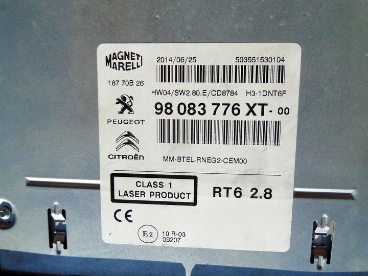 фото №8, Радіо дисплей citroen c5 berlingo peugeot 508 partner rt6 2.8