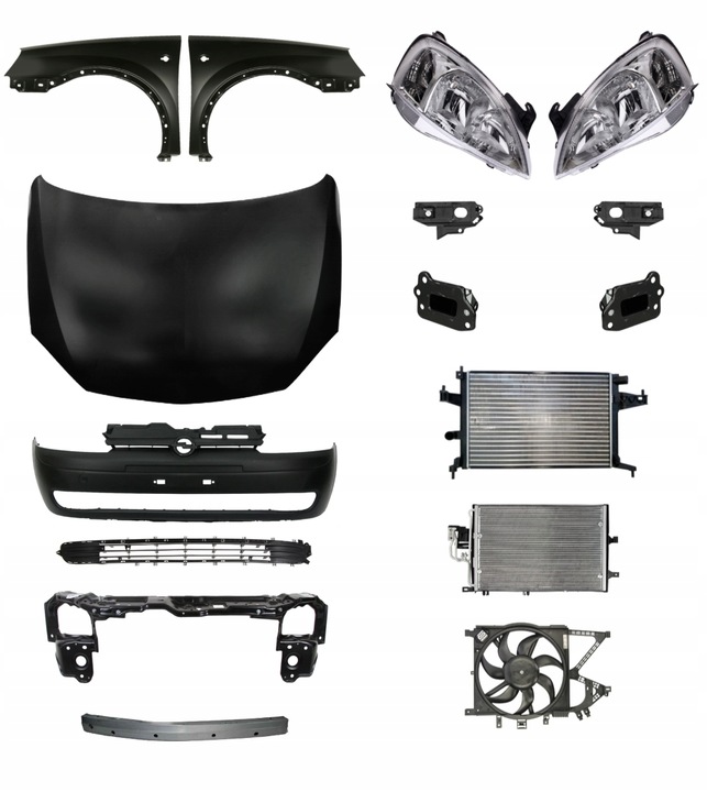 фото №1, Opel combo c 00-03 бампер pas капот крило