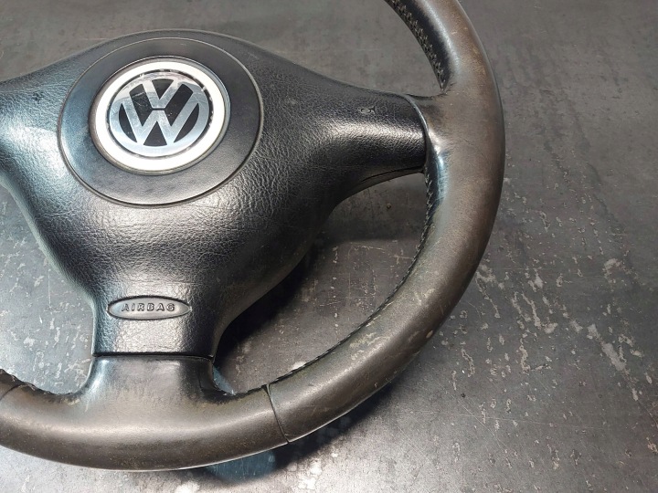 фото №8, Руль трёхспицевый кожаный volkswagen passat b5 1j0419091af