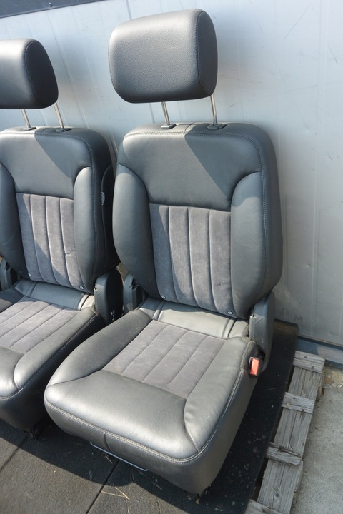 фото №7, Комплект сидінь обшивки mercedes r-klasa w251 довгий 6 місць eu чорна шкіра