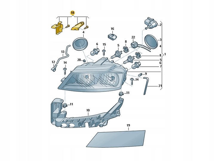 фото №13, Набор ремонтный фара audi a3 8p 8p0998121a