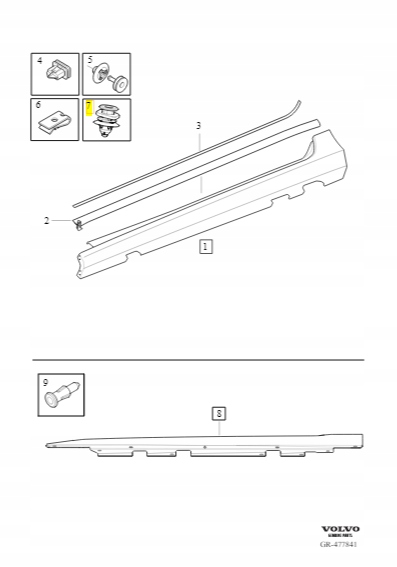 фото №9, Кліпса планки порогової volvo oem номер 30640643