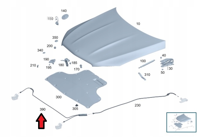 фото №1, Тягa трос капота передні mercedes gls w167 оригінальний номер