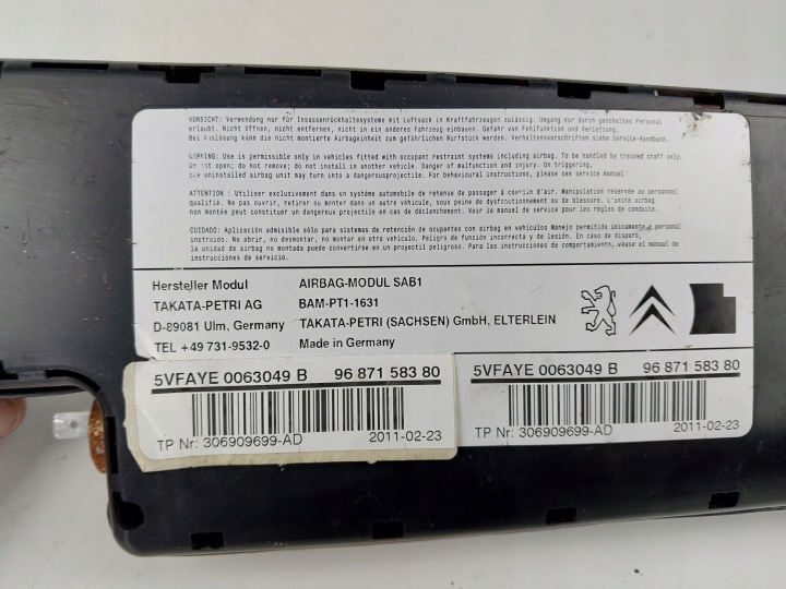 фото №5, Подушка подушка  сидіння ліва 9687158380 citroen c4 ii b7