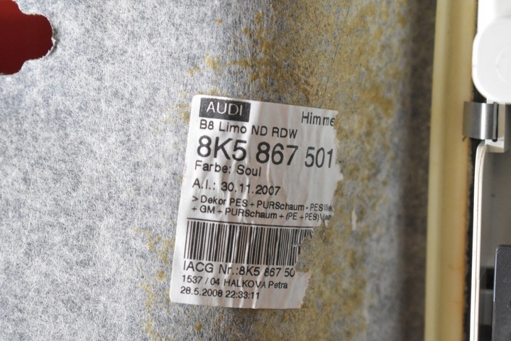 фото №16, Стеля стійки ручки 8k5867501 audi a4 b8 sedan 07-11