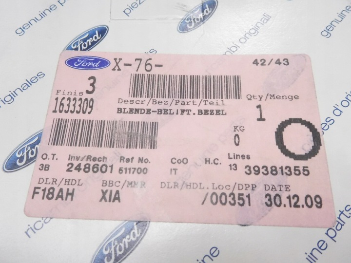 фото №7, Рамка воздуховод ford ka oem номер 1633309