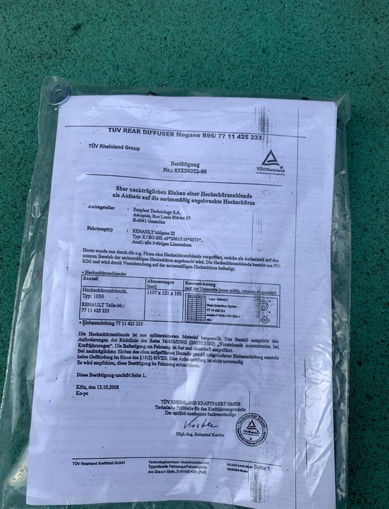 фото №7, Диффузор спойлер бампера зад renault mégane iii hb 7711425233