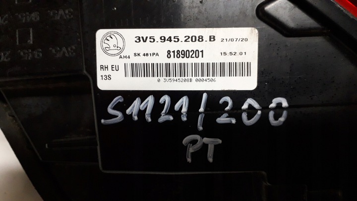 фото №13, Skoda superb 3 iii рестайлинг лампа правая зад 3v5945208b