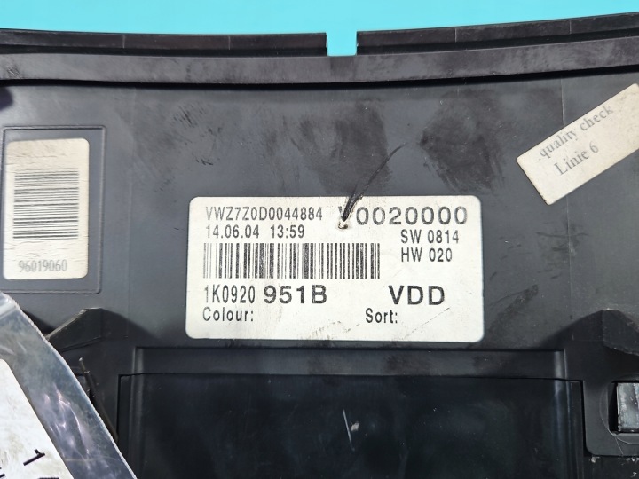 фото №8, Спидометр vw golf plus 1k0920951b 1.6 sr европа