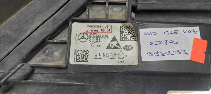 фото №10, Лампа права передня mercedes-benz a1679066604 0.0l дизель 2020