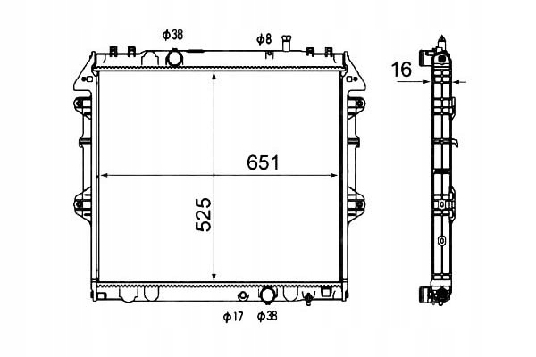 фото №1, Радіаторів двигуна toyota hilux vii 2.5d/3.0d 11.04