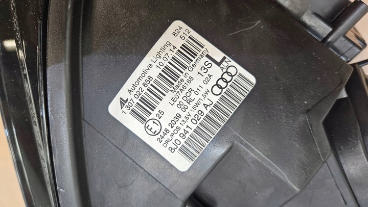 фото №10, Лампа перед передняя левая audi tt 8j 8j0941029aj