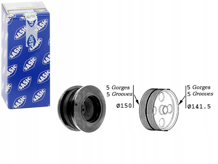 фото №1, Sasic 9001812 колесо ременное, wał коленчатый