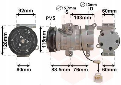 VAN WEZEL 2700K251 КОМПРЕССОР, КОНДИЦИОНЕР