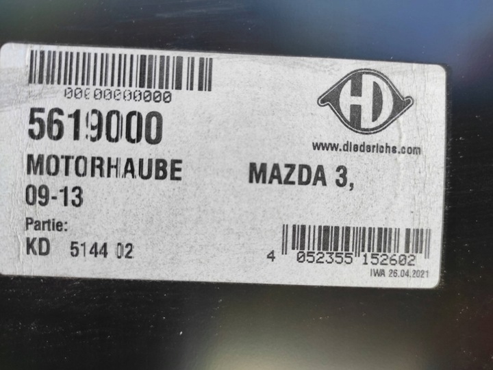 фото №11, Капот крышка двигателя do mazda 3 09-13