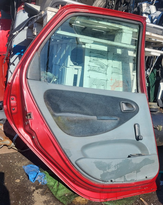 фото №9, Двері ліві зад комплектні скло замок підйомник renault scenic i бордовий