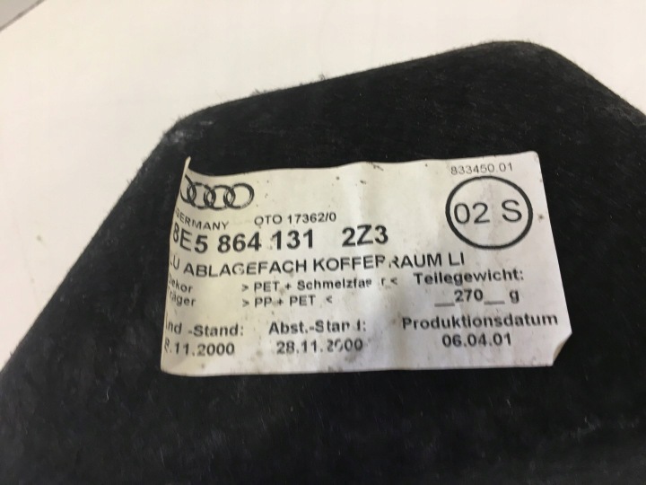 фото №13, Карта багажника ліве зад 8e5864131 audi a4 b6