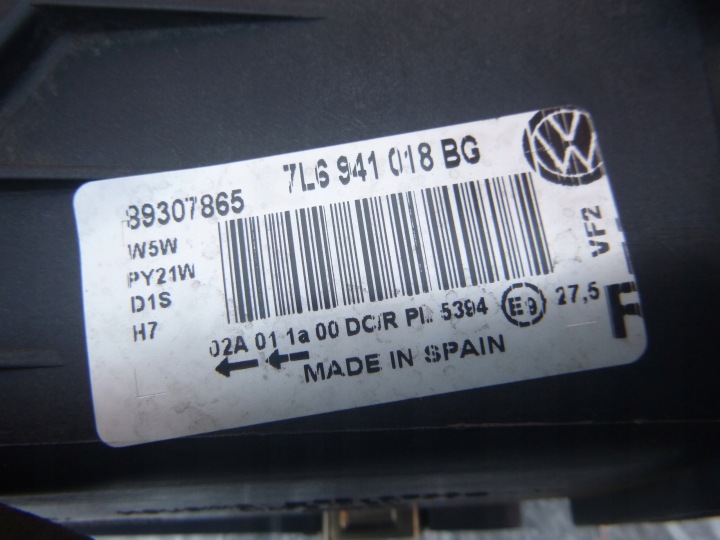фото №7, Фара передняя правое перед ксенон vw touareg 7l i 02-10 7l6941018bg eu