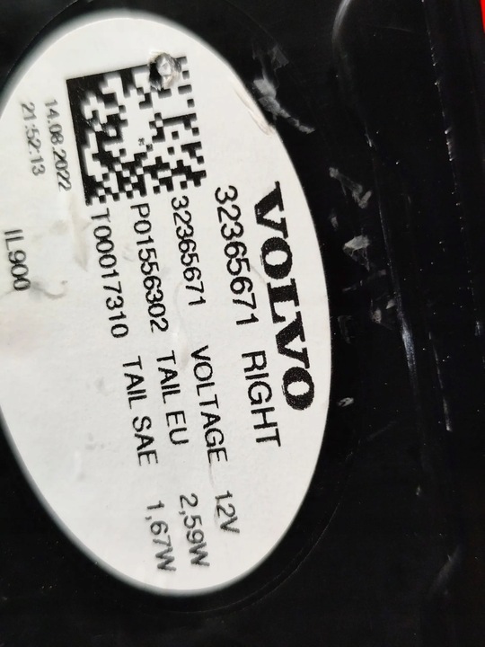 фото №8, Volvo c40 21- електрик праві зад задня лампа w крило оригінал