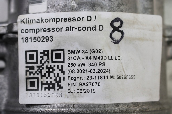 фото №11, Bmw x4 насос кондиціонера 7948805 клімат компресор компресор g01 g11 g12 g15