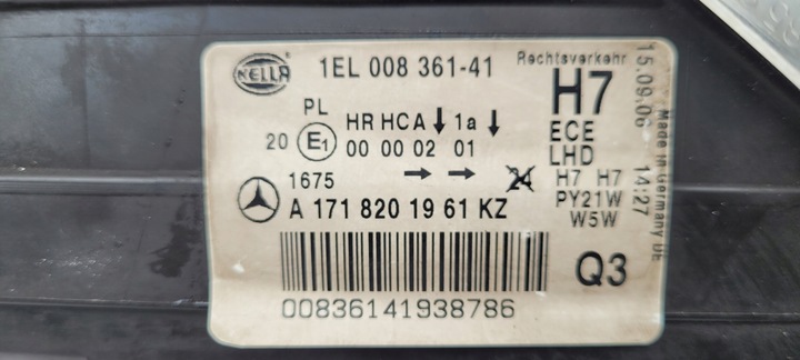 фото №9, Mercedes slk a171 amg фара правые левый комплект оригинал a1718201961kz