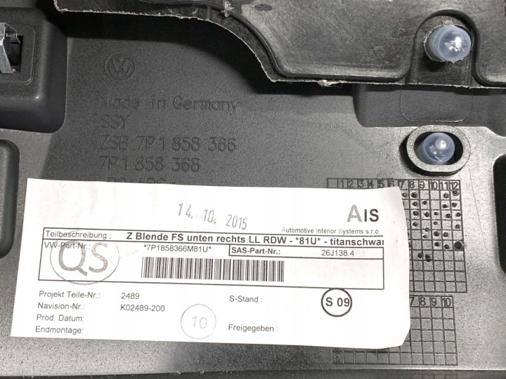 фото №12, Капот з подушка пасажира vw touareg 7p1819633a suv 10-18 консоль
