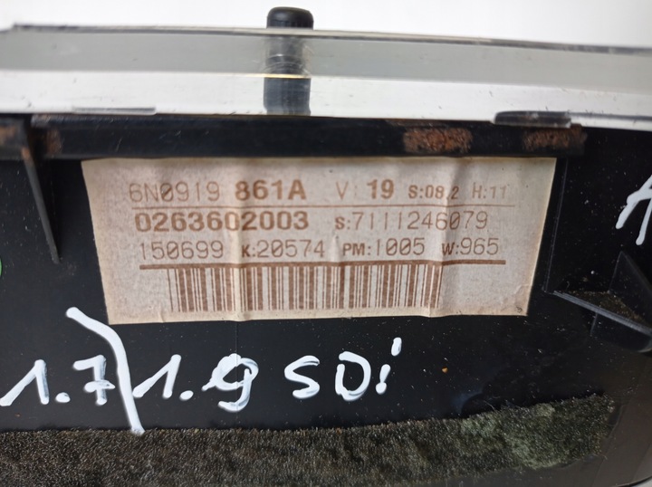 фото №9, Спидометр приборы vw polo iii 1.7 1.9 sdi 6n0919861a