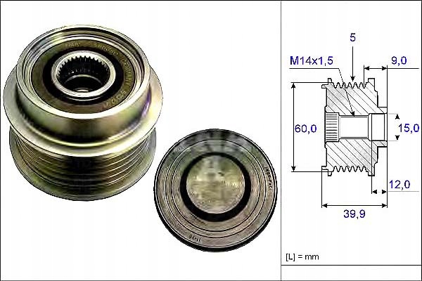 фото №2, Колесо ременное генератора toyota yaris 1.4d 10.01-09