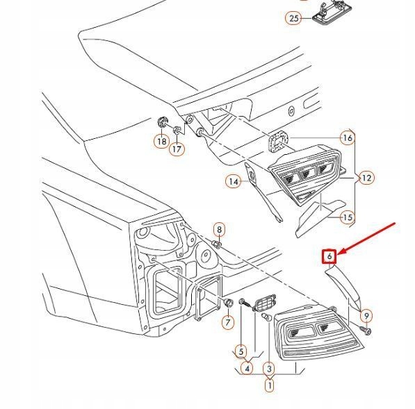 фото №6, Обслуживание лампы задней vag audi a8 s8 quattro оригинальный 4h0941780c4pk