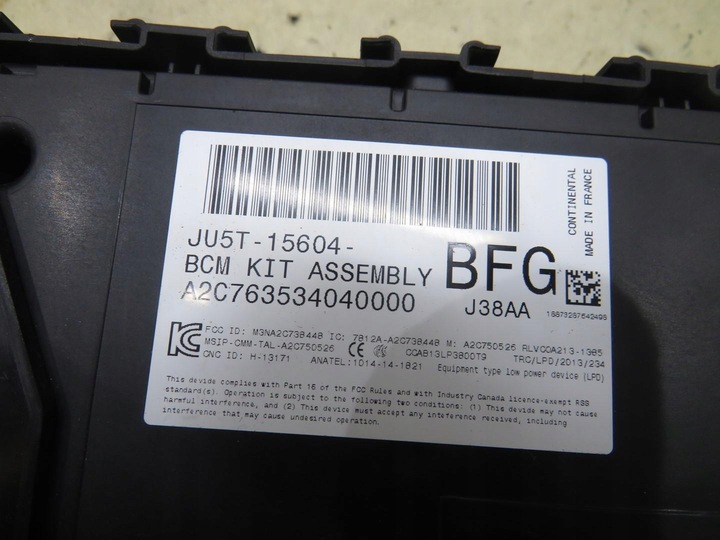 фото №5, Модуль bcm mondeo mk5 2.0 гибрид ju5t-15604-bfg