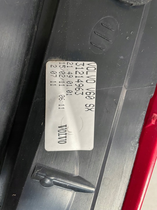 фото №3, Volvo v60 лампа зад ліва 31214963