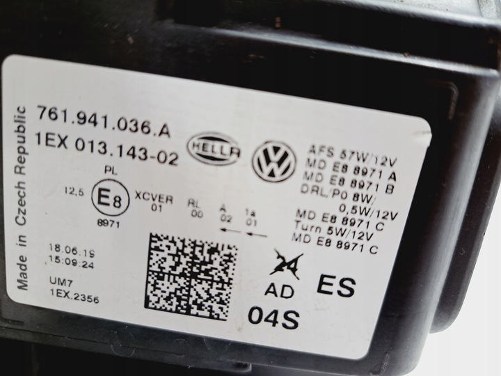 фото №13, Vw touareg iii 18+ лампа правая полный led 761941036a