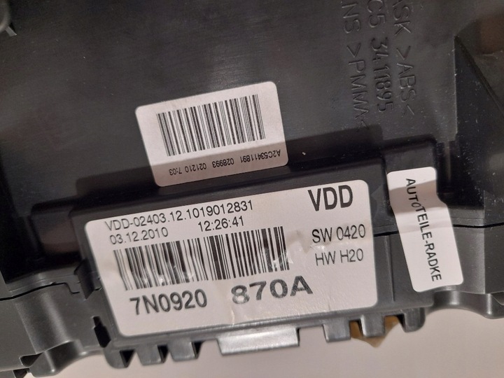 фото №11, Vw sharan 7n0920870a спидометр манометр vdd 2011 европа