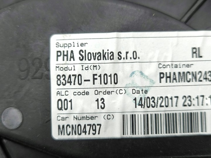 фото №12, Kia sportage 2017 левая сторона механизм подъёма стёкла задней