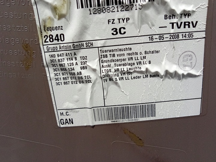 фото №4, Passat b6 обивка дверь перед правая кожа eu