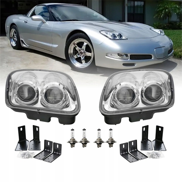 фото №1, Фари перед chevrolet corvette c5 97-04 хром