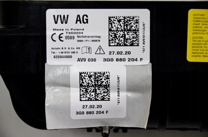 фото №7, Vw passat b8 fl панель подушки подушка безопасности ремни 3g0