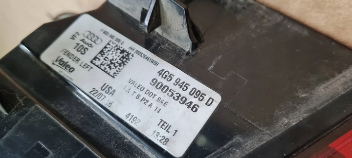 фото №11, A6 c7 4g рестайлінг s6 лампа ліва лівий зад w крило sedan usa 4g5945095d