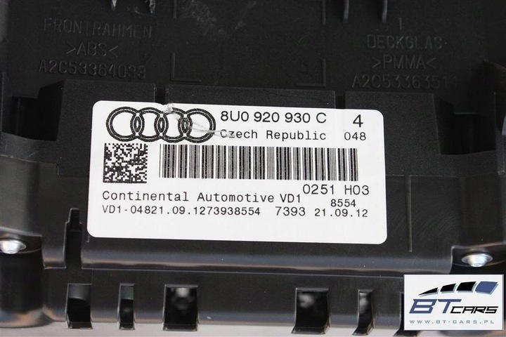 фото №7, Audi q3 прилади спідометр дизель 8u0920930c 8u0 920 930 c манометр дисплей w