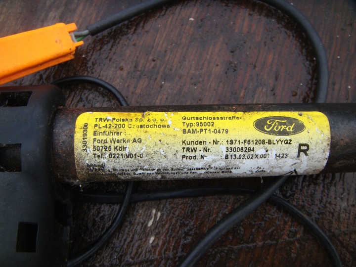 фото №3, Застібка натягувач ременя правий перед ford mondeo mk3 2001-2006r оригінал