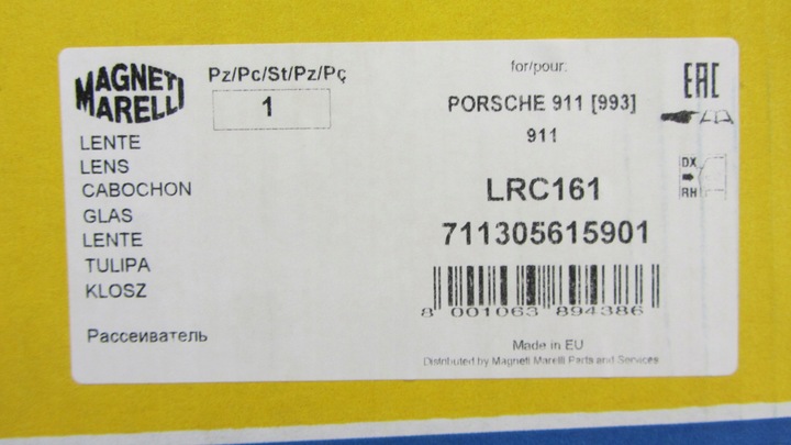 фото №11, Передняя правая лампа правый плафон porsche carrera 911 993