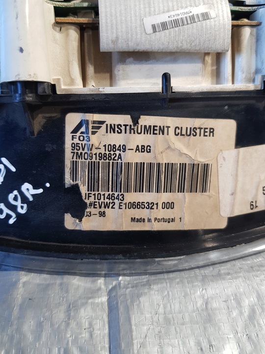 фото №6, Спидометр приборы vw sharan galaxy 7m1919882a 1.9 tdi