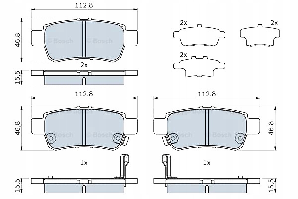 фото №2, Тормозные колодки тормозные зад honda odyssey 3.5 09.04- bosch