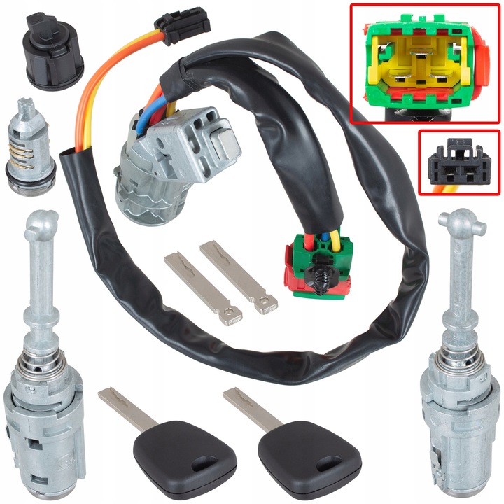 фото №2, Citroen c2 2008-2010, c3 2002-2005 | набір замок запалювання +2 ключі + 2wkładki