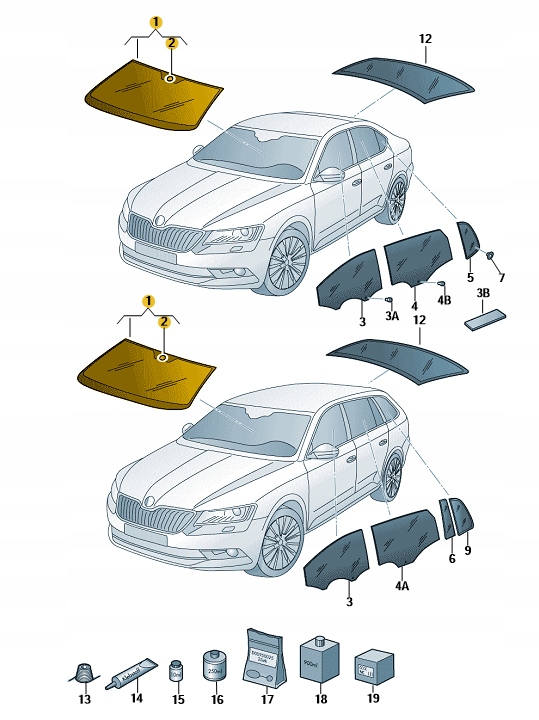 фото №1, Скло лобове skoda superb iii 3v0845011al оригінал